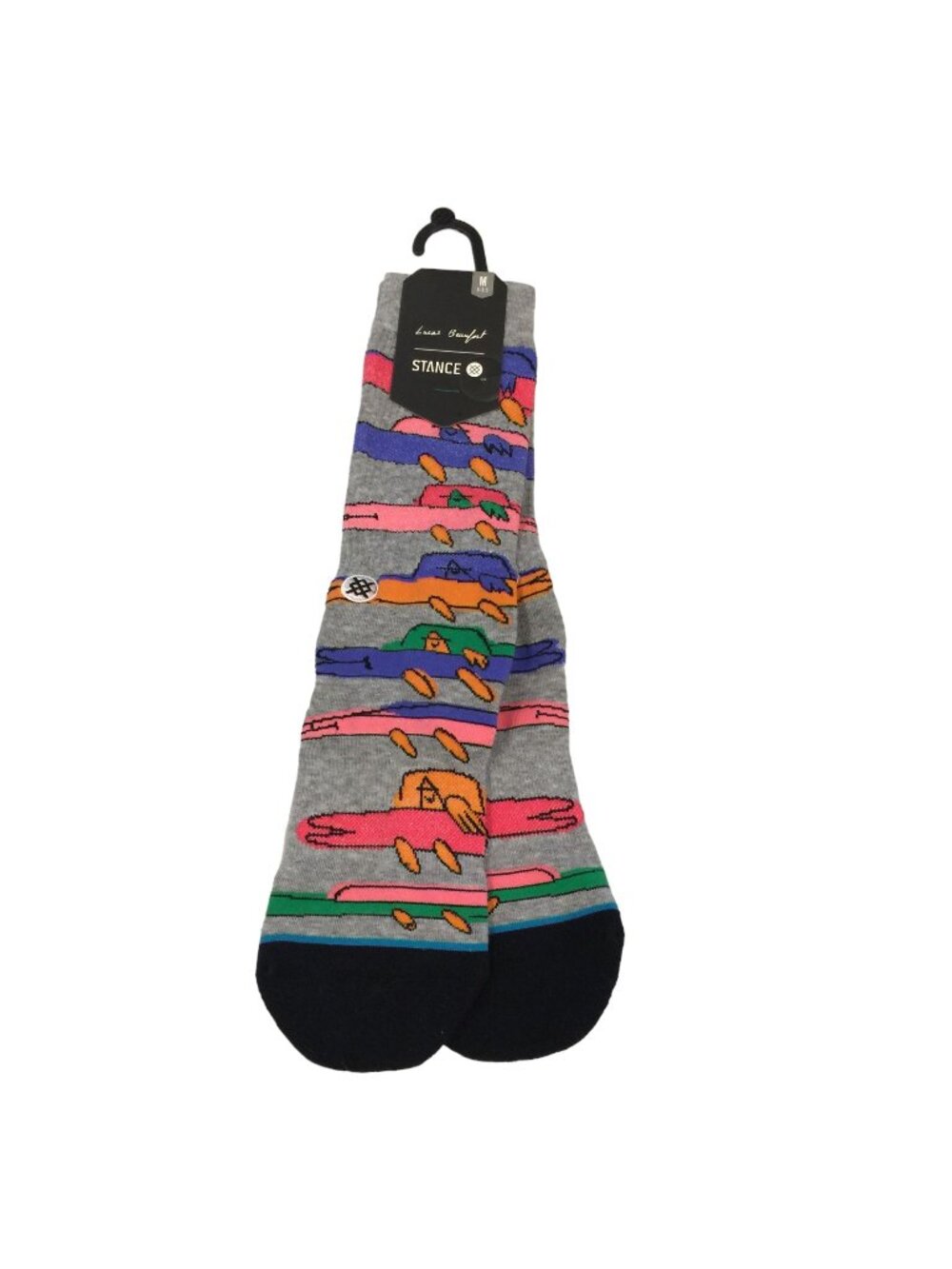 Stance x Lucas Beaufort Men's Medium 6-8.5 Stuck in The Traffic Crew Socks
